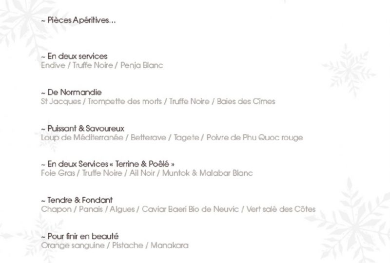 Menu spécial déjeuner de Noël à Malataverne - 0