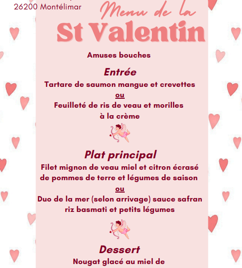 Saint Valentin au restaurant Le Grillon à Montélimar - 0